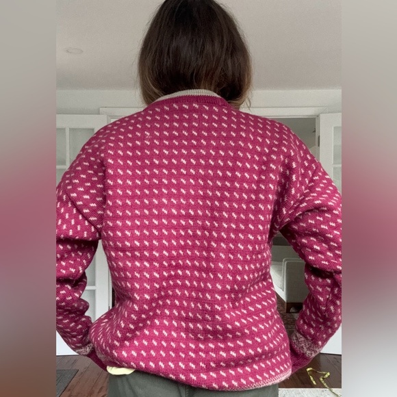 Boston traders Men's wool sweater Siz Medium Red Knit isle Nordic pullover sz XL - Picture 8 of 8